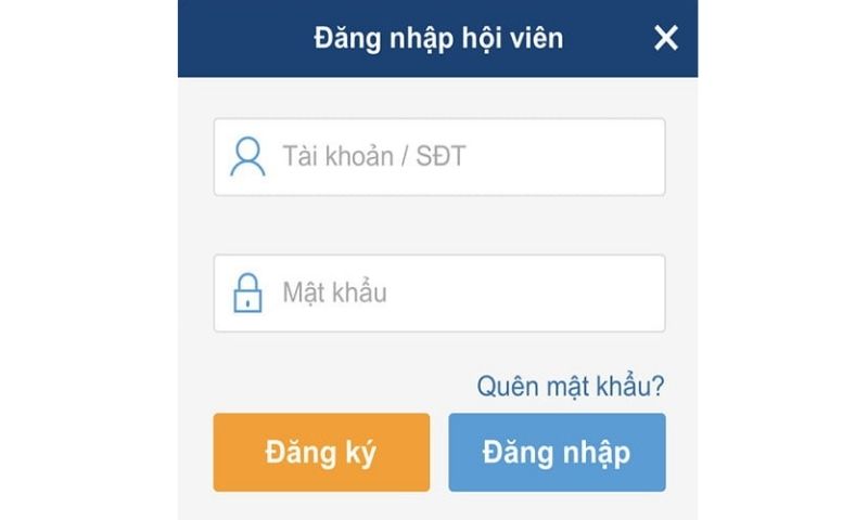 các bước đăng nhập Thabet