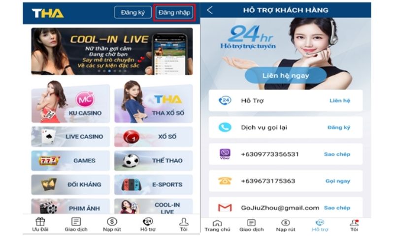 các bước đăng nhập Thabet