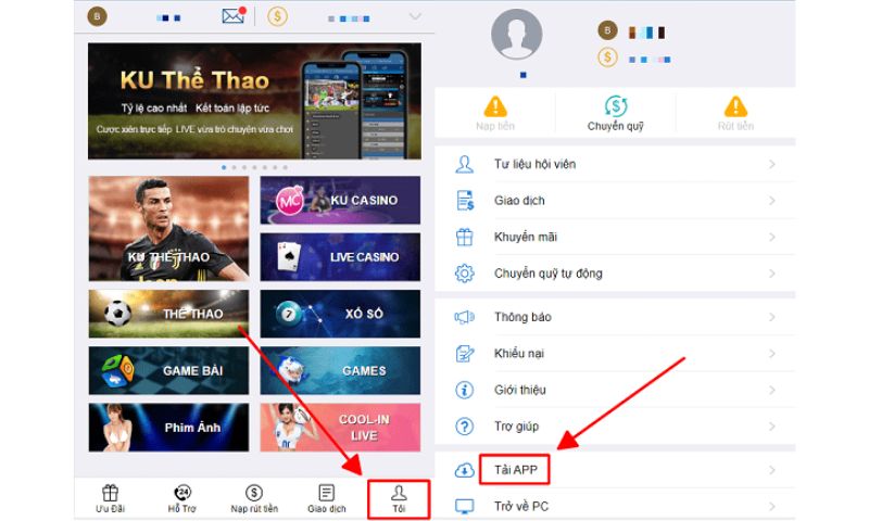 các bước tải app thabet